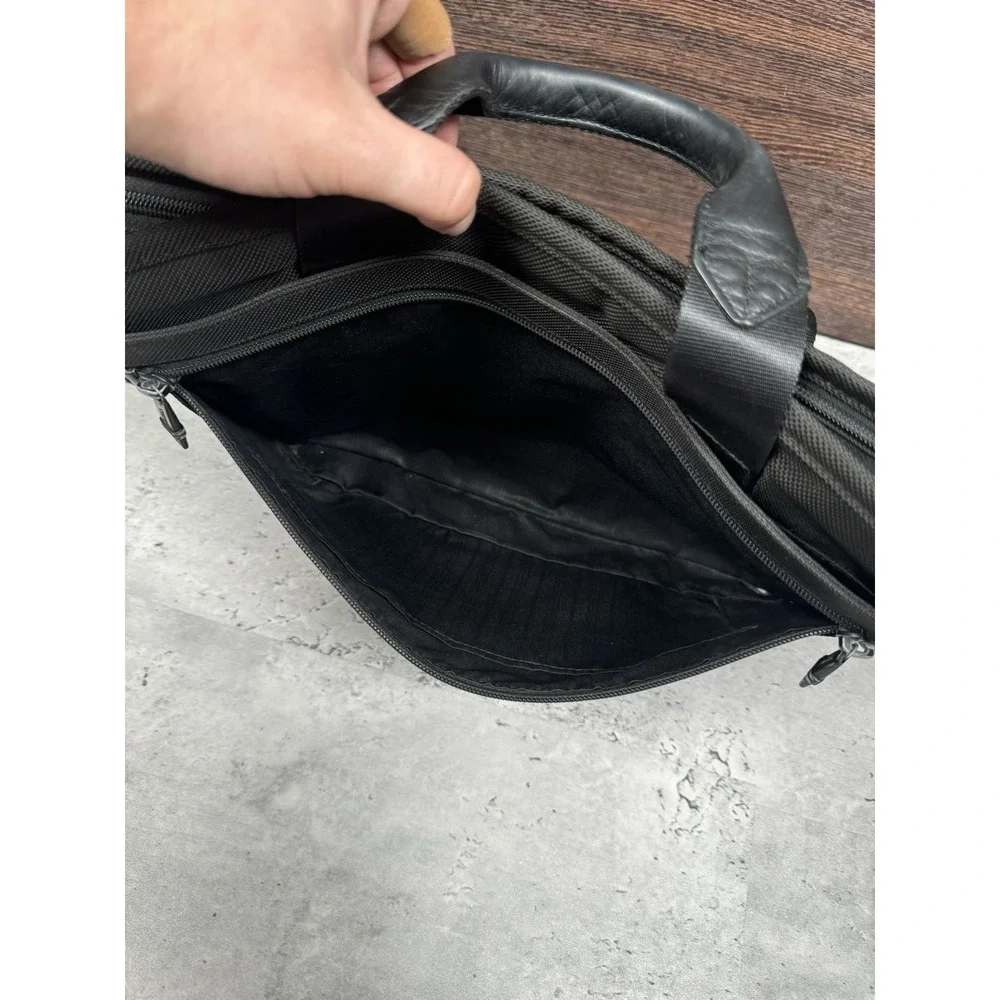 TUMI Business T-Pass Laptop Briefcase Black Ballistic Nylon - 15.5x12.5